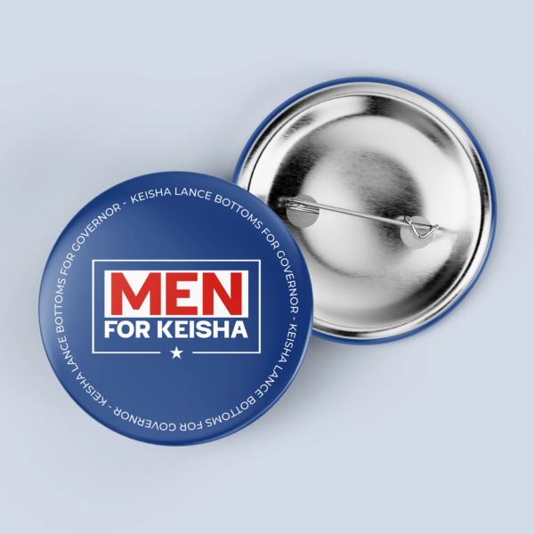 Men for Keisha – 2.25″ Pin-Back Button – Navy